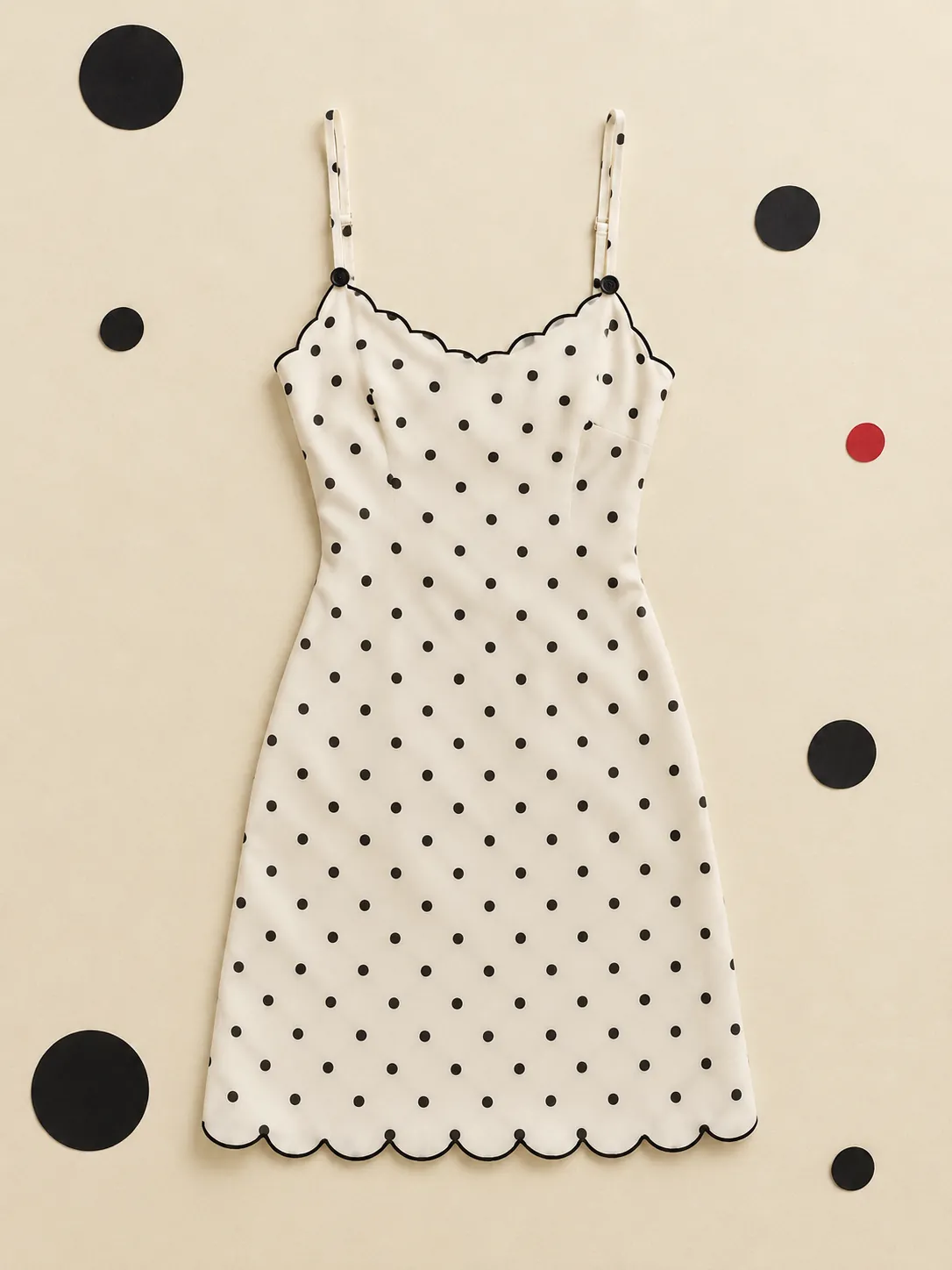 Button Strap Slip Dress, on its own