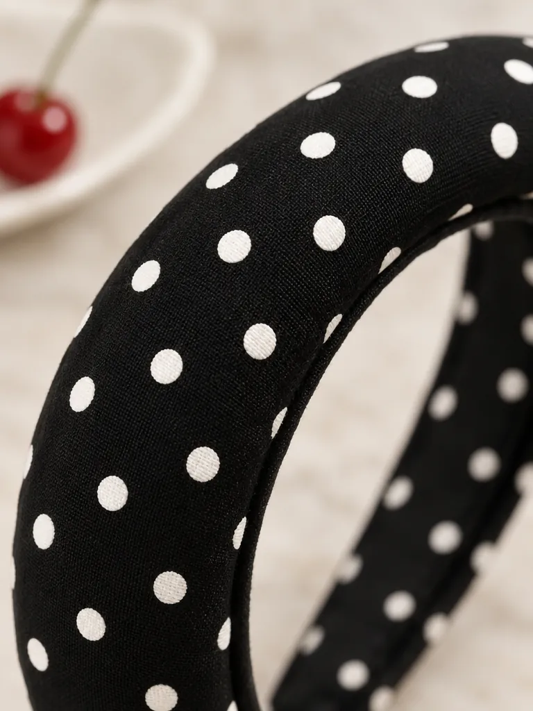 Dot Padded Headband, close-up: the padded surface and dots