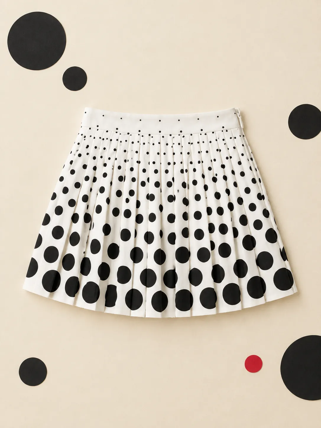 Drift Dot Pleated Skirt, on its own