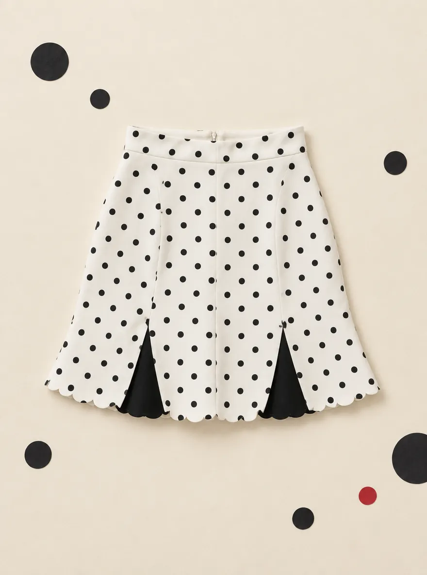 Godet Dot Skirt, on its own