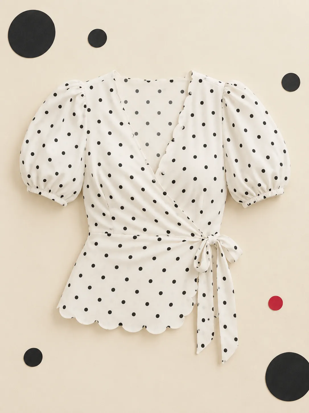 Puff Sleeve Wrap Top, on its own