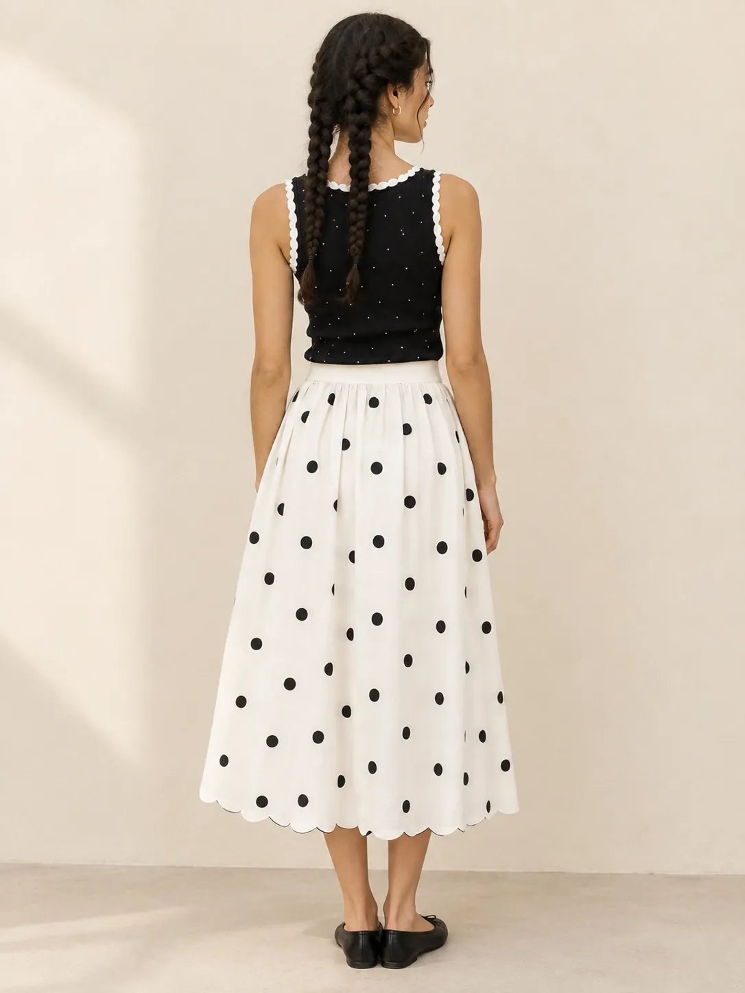 Ribbed Dot Tank, from the back