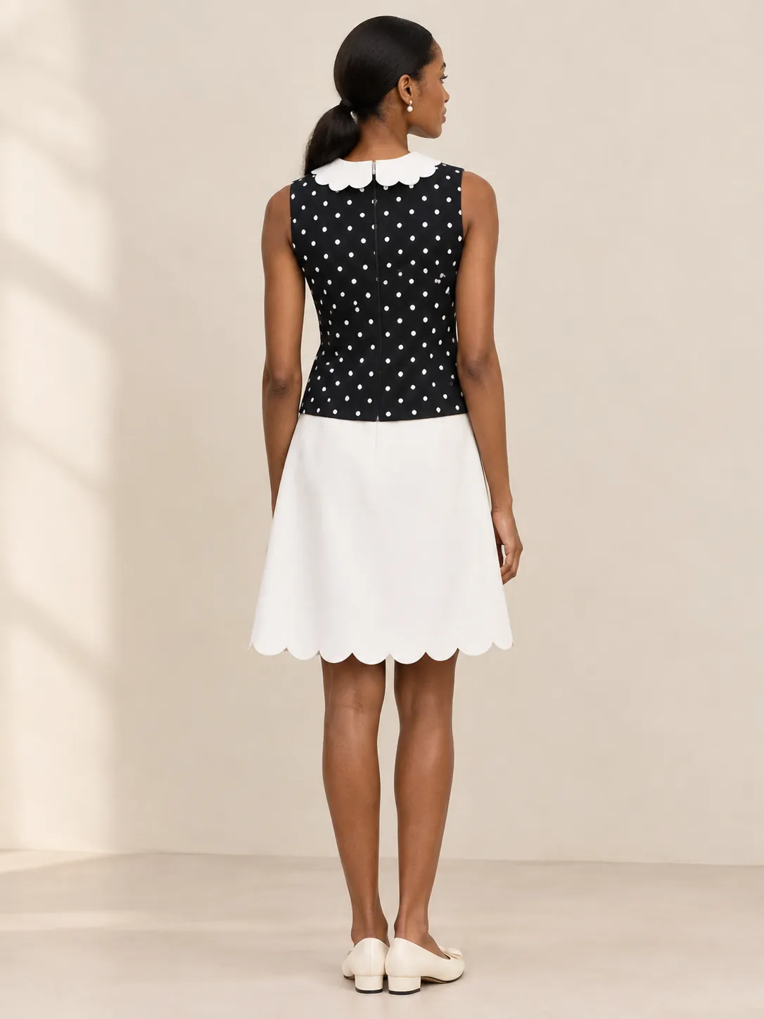 Round Collar Shell Top, from the back