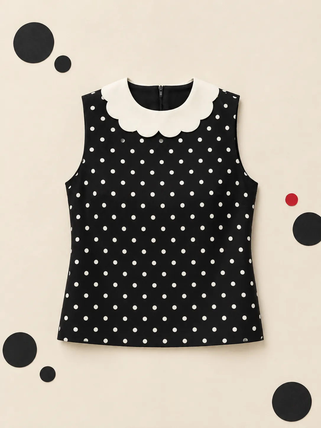 Round Collar Shell Top, on its own