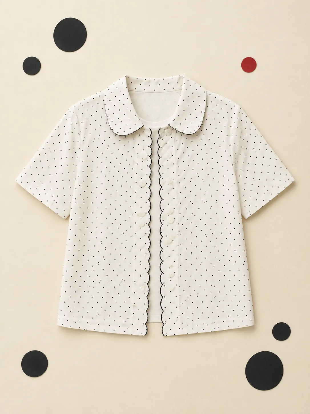 Scallop Placket Shirt, on its own