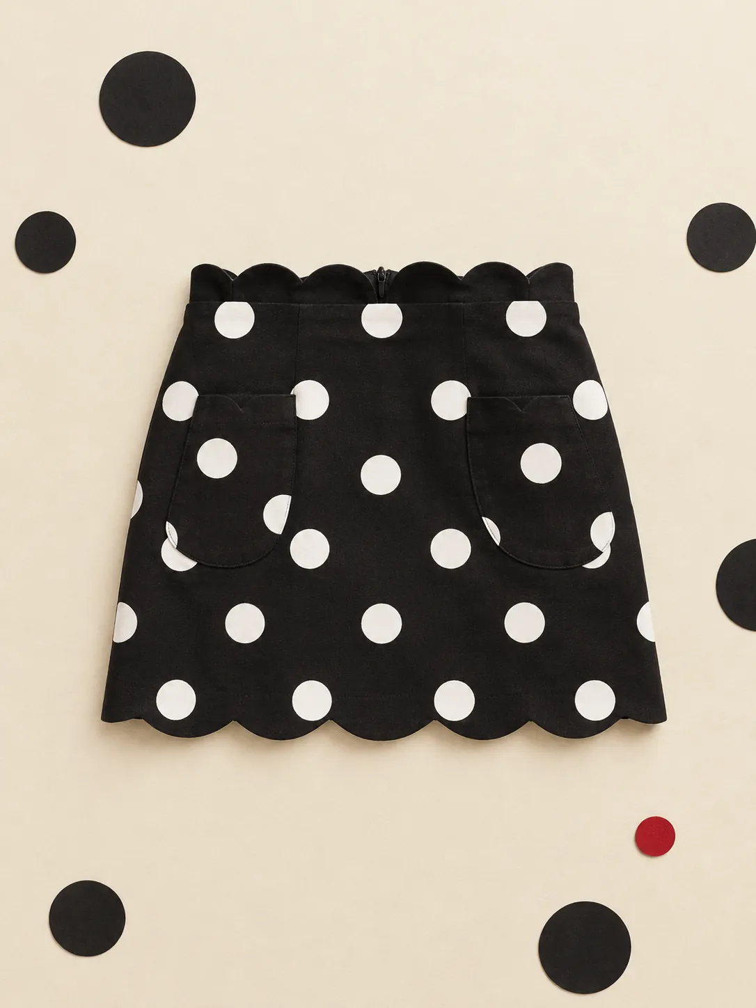 Scallop Waist Mini Skirt, on its own