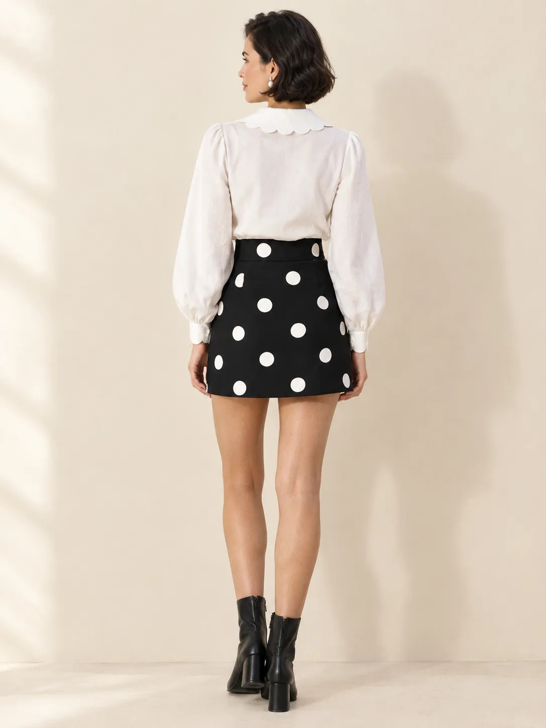 Side Flap Wrap Skirt, from the back