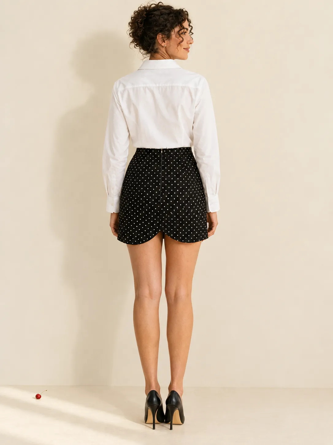 Tulip Overlap Skirt, from the back
